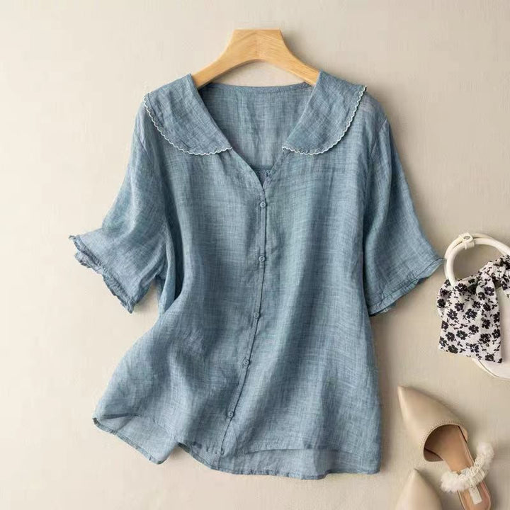 Women's Vintage Blouse with Button Detail