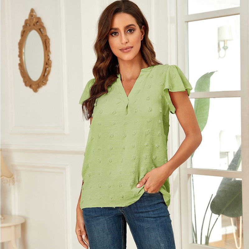 Natalie | Textured V-Neck Shirt