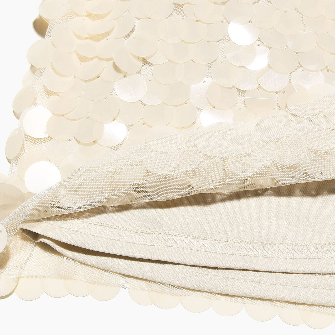 Nairi | High Waist Zipper Sparkly Sequin Mini Skirt