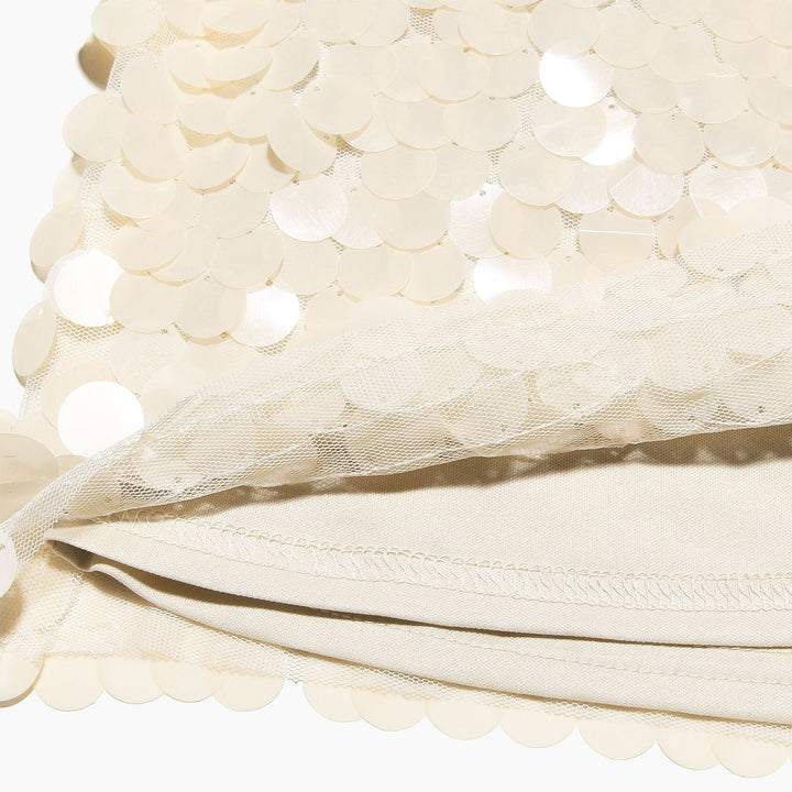 Nairi | High Waist Zipper Sparkly Sequin Mini Skirt