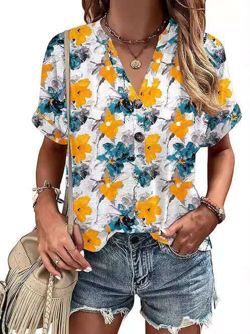 Alice | Floral Buttoned Blouse