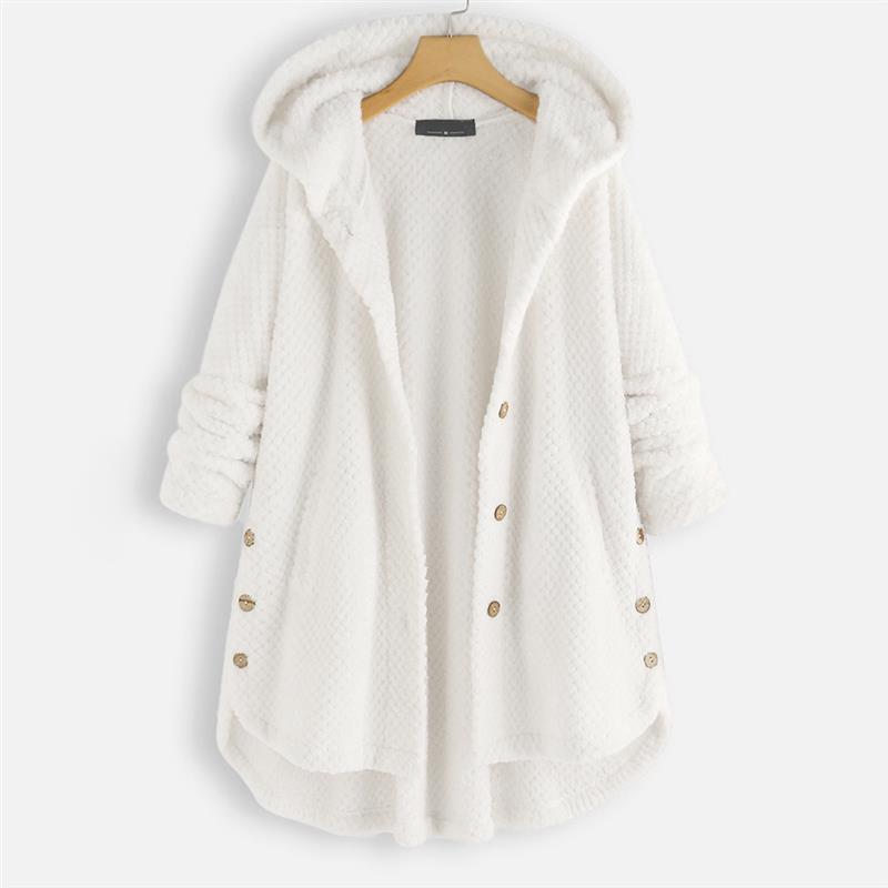 Women's jacket with hood in double-sided fleece