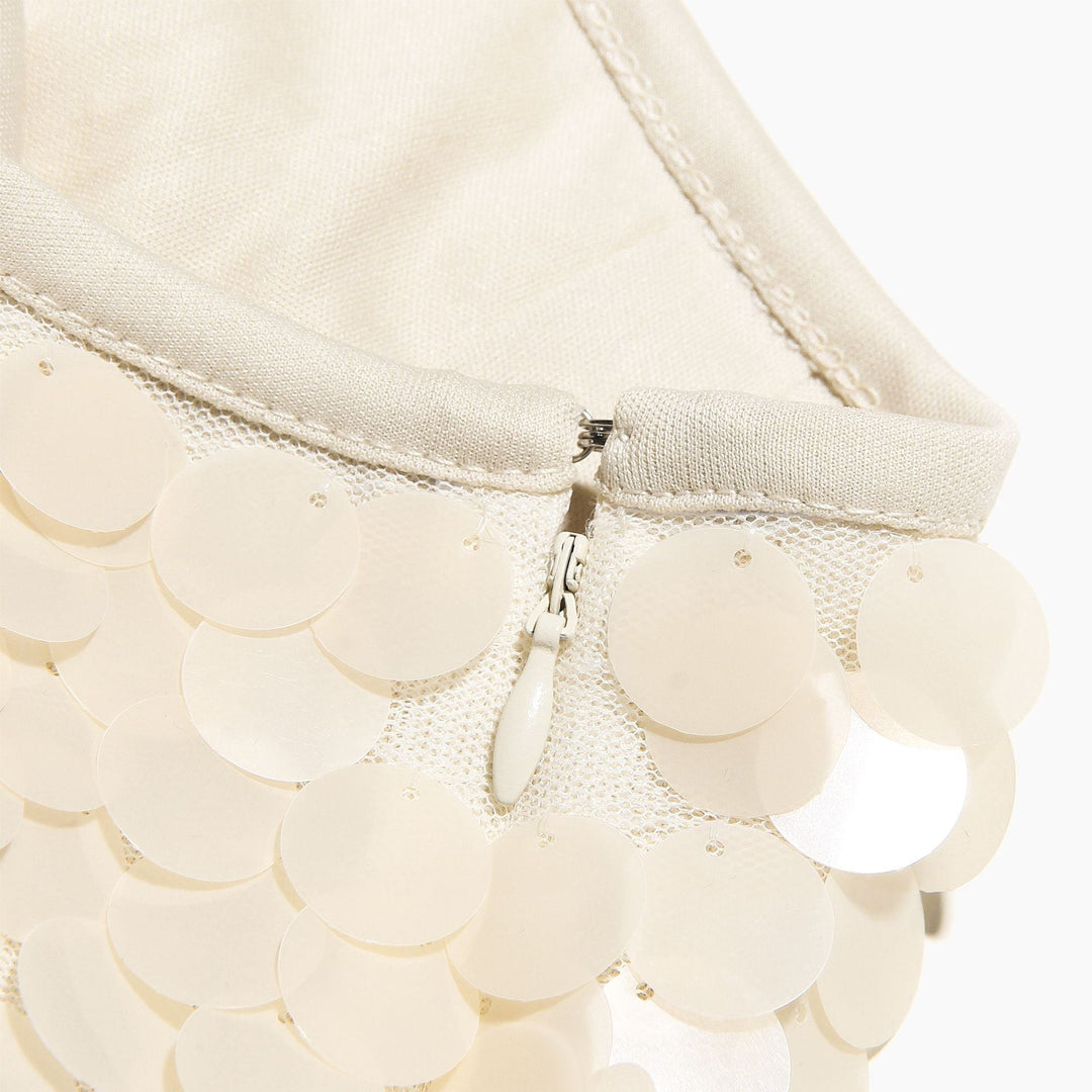 Nairi | High Waist Zipper Sparkly Sequin Mini Skirt