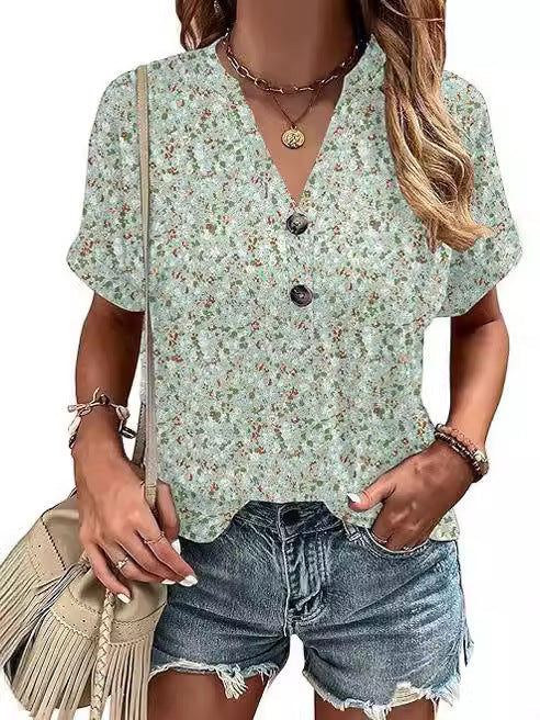 Alice | Floral Buttoned Blouse