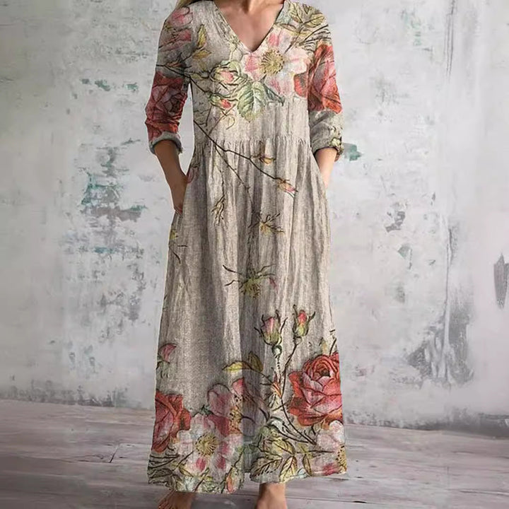Murphy | Summer Dress with V-Neck and Floral Pattern