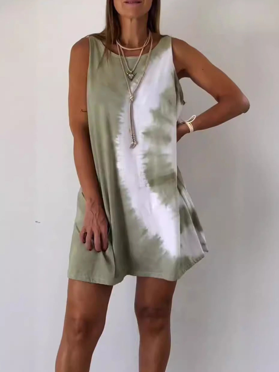 Lainey | Gradient Tie Dye Print Mini Dress