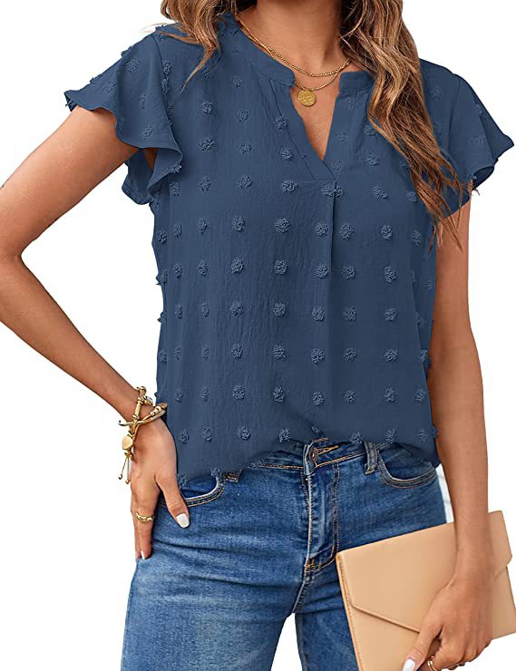 Natalie | Textured V-Neck Shirt