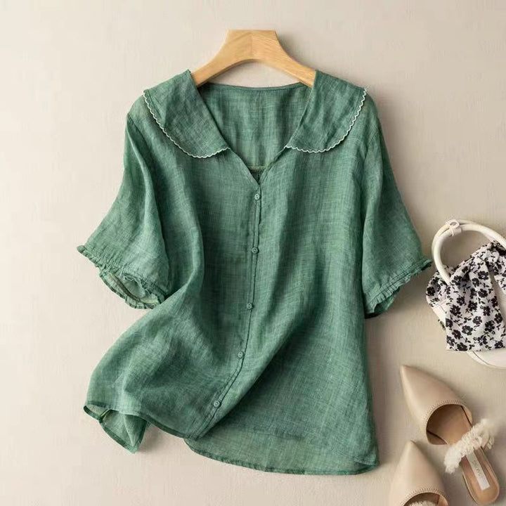 Women's Vintage Blouse with Button Detail