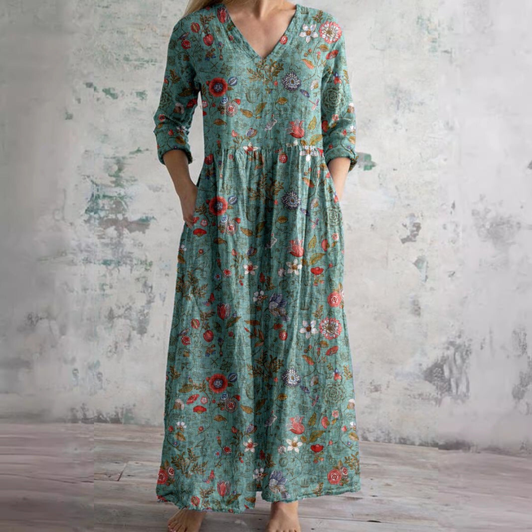 Murphy | Summer Dress with V-Neck and Floral Pattern