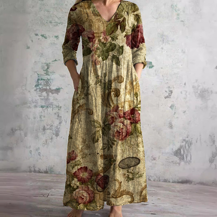 Murphy | Summer Dress with V-Neck and Floral Pattern