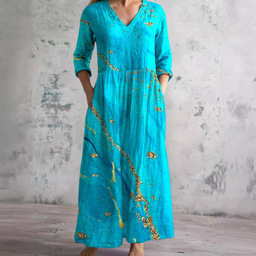Murphy | Summer Dress with V-Neck and Floral Pattern