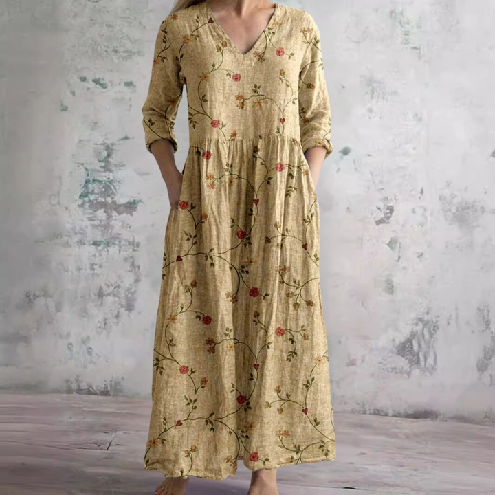 Murphy | Summer Dress with V-Neck and Floral Pattern