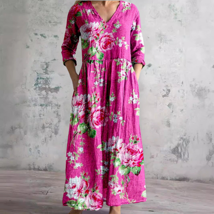 Murphy | Summer Dress with V-Neck and Floral Pattern