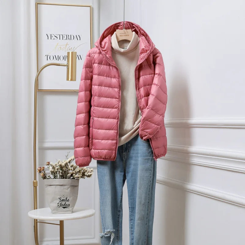 Evelyn | Lightweight Hooded Puffer Coat