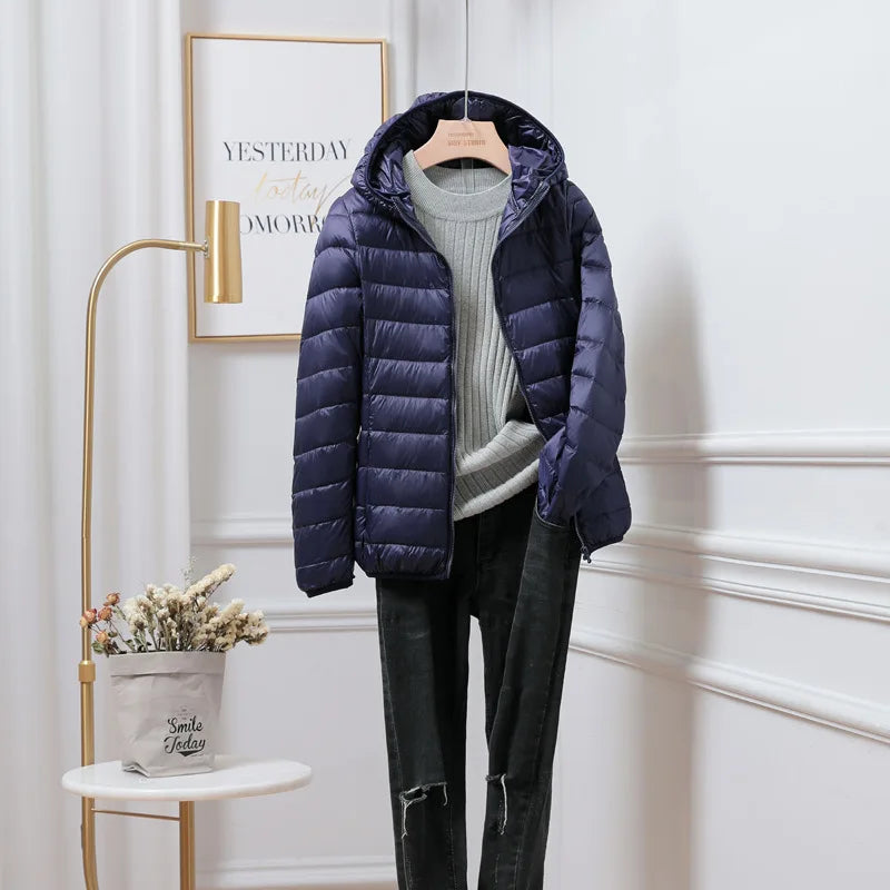 Evelyn | Lightweight Hooded Puffer Coat