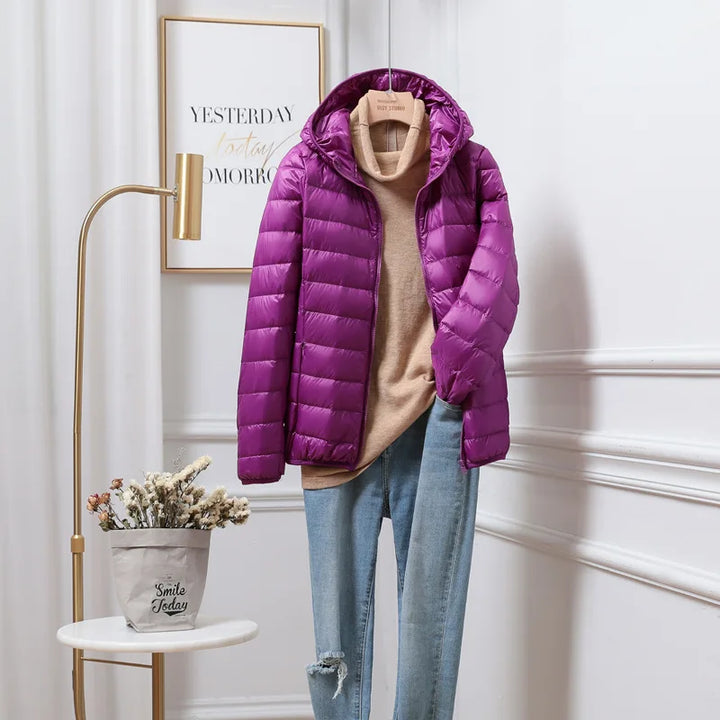 Evelyn | Lightweight Hooded Puffer Coat
