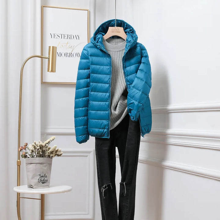 Evelyn | Lightweight Hooded Puffer Coat