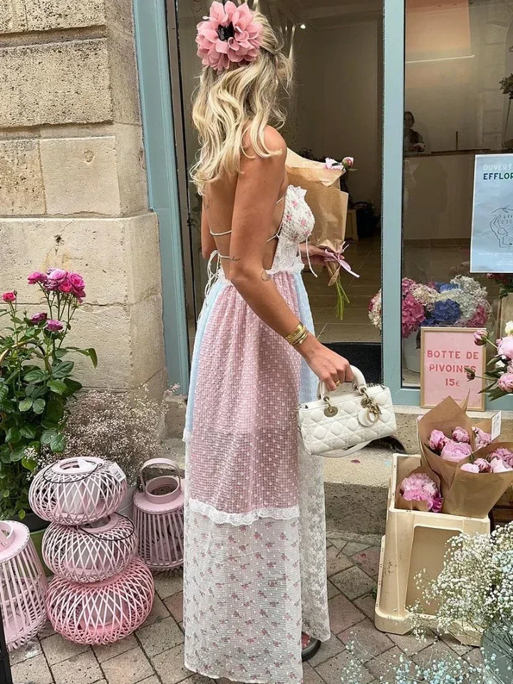 Cedar | Patchwork Floral A-Line Maxi Dress