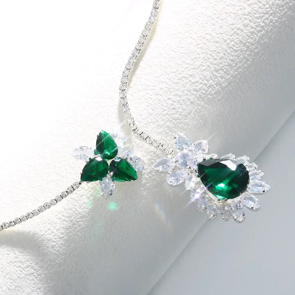 Vintage Smaragdblüten-Halskette