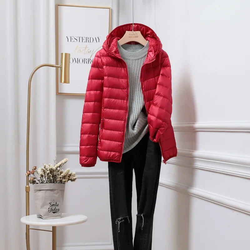 Evelyn | Lightweight Hooded Puffer Coat