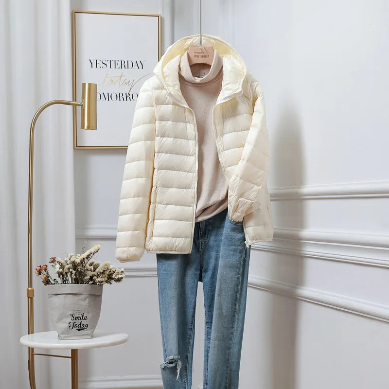 Evelyn | Lightweight Hooded Puffer Coat