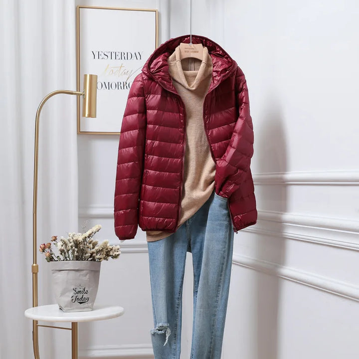 Evelyn | Lightweight Hooded Puffer Coat