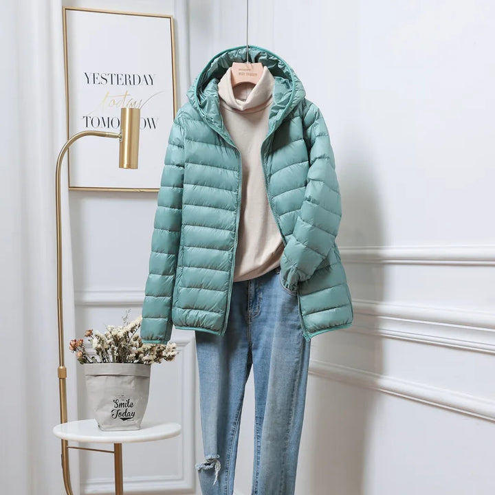 Evelyn | Lightweight Hooded Puffer Coat