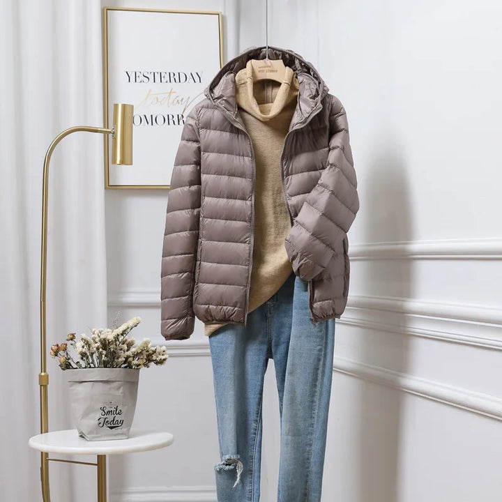 Evelyn | Lightweight Hooded Puffer Coat