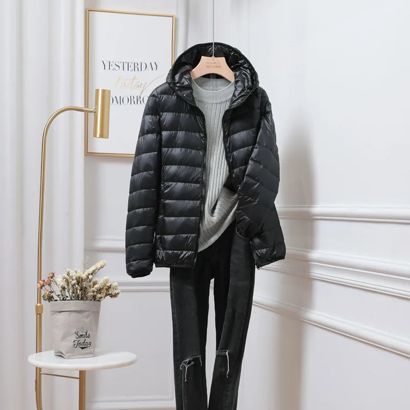 Evelyn | Lightweight Hooded Puffer Coat