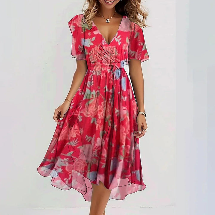 Alana |  Vibrant Abstract Midi Dress