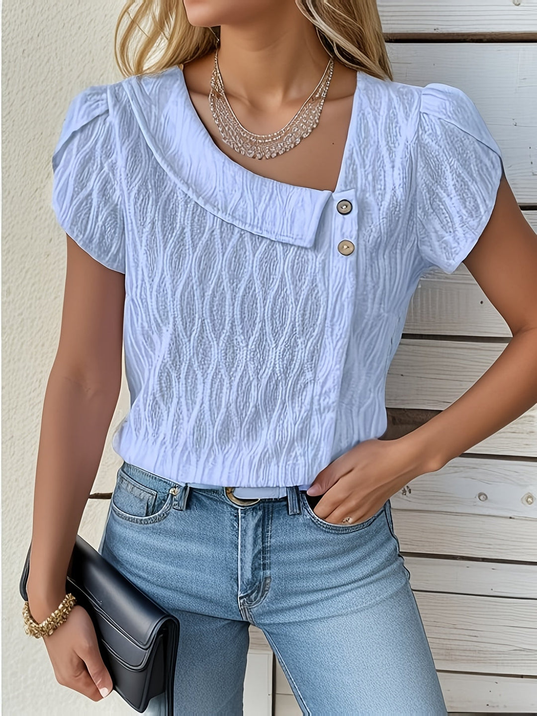 Jade | Elegant Textured Blouse