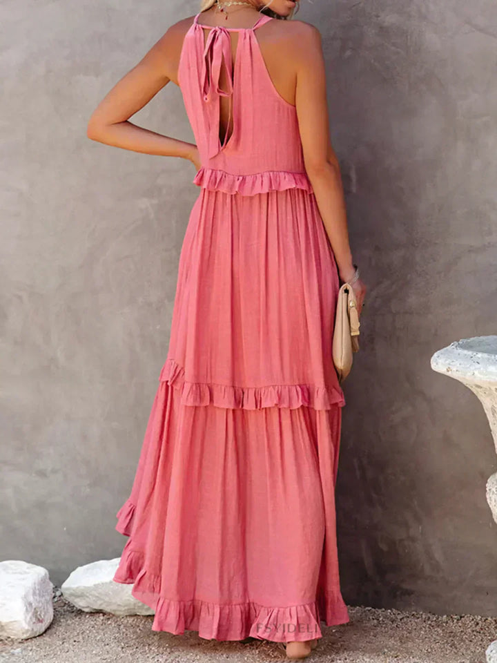 Women's Chic Ruffle Trim Sleeveless Dress
