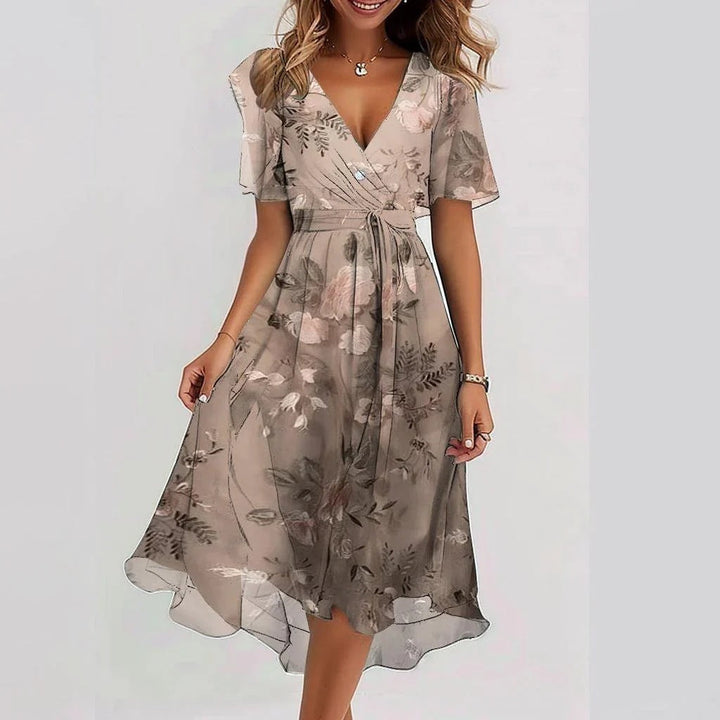Alana |  Vibrant Abstract Midi Dress