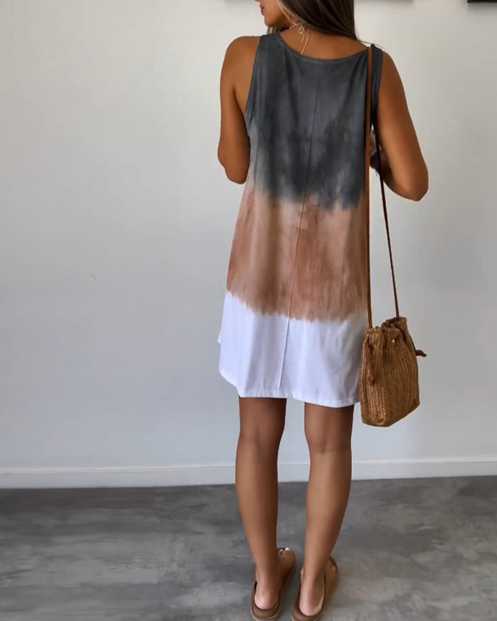 Lainey | Gradient Tie Dye Print Mini Dress