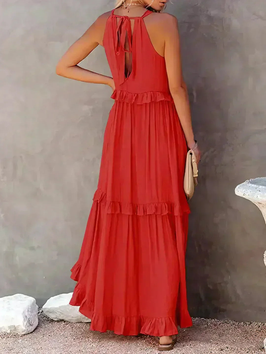 Women's Chic Ruffle Trim Sleeveless Dress