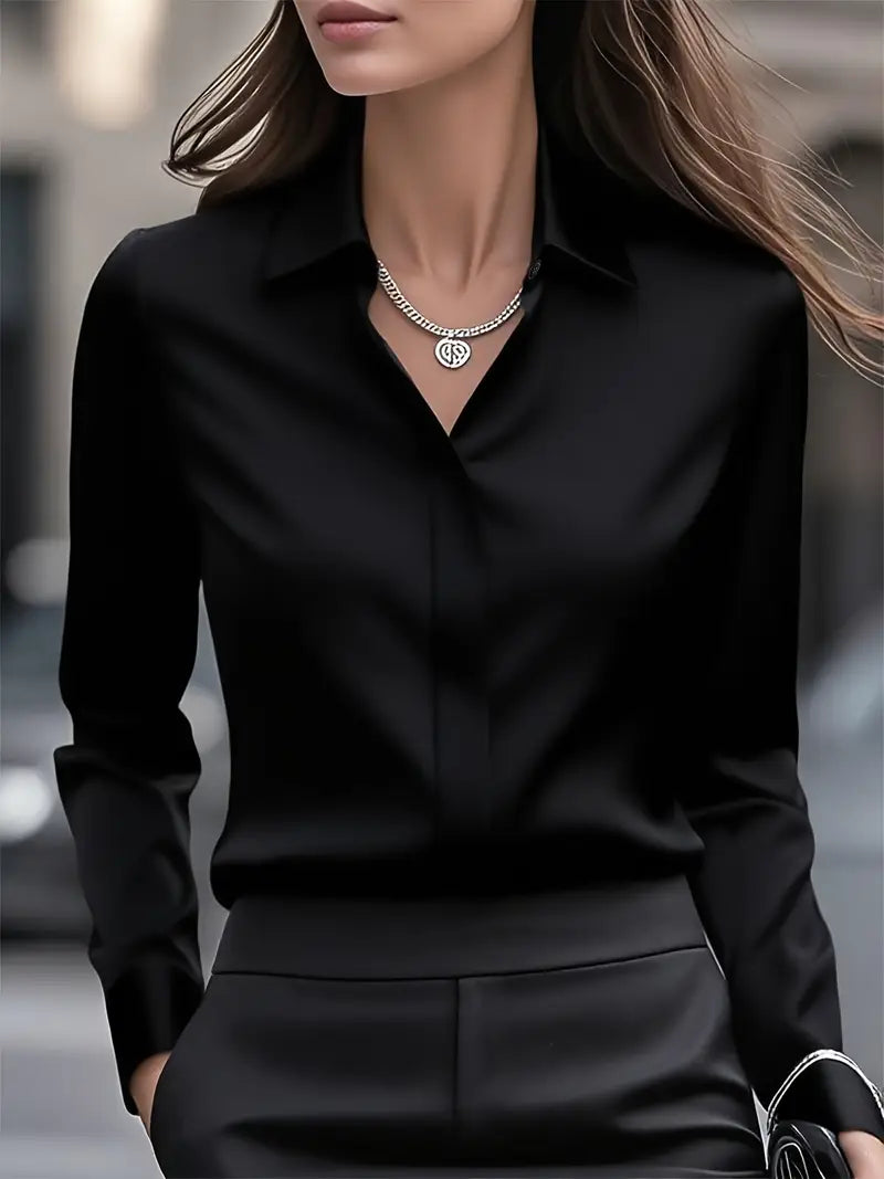 Women's Elegant Long Sleeve Button Down Shirt