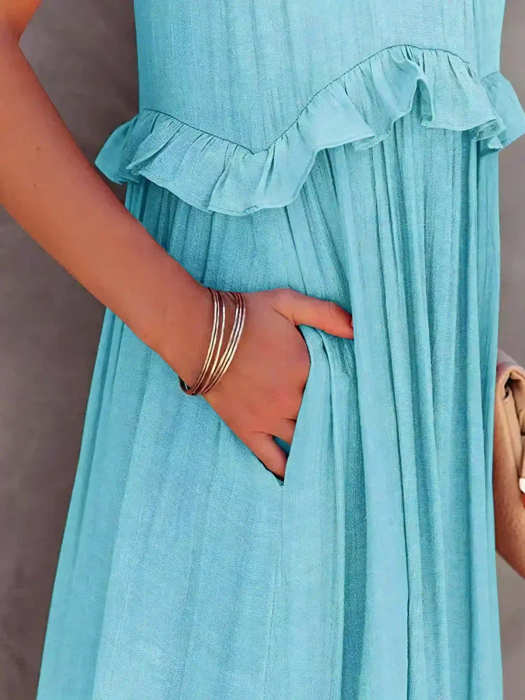 Women's Chic Ruffle Trim Sleeveless Dress