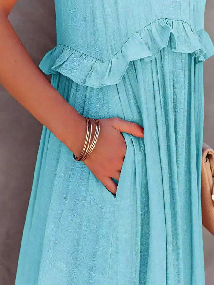 Women's Chic Ruffle Trim Sleeveless Dress