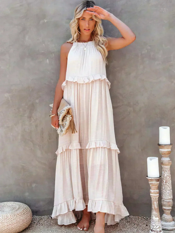 Women's Chic Ruffle Trim Sleeveless Dress