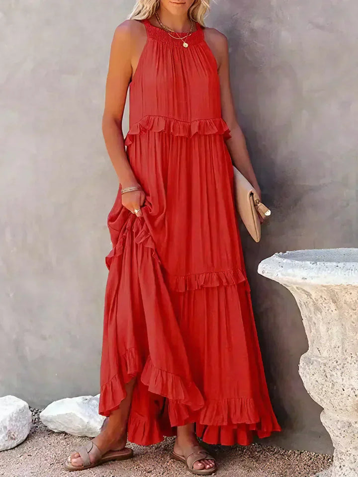 Women's Chic Ruffle Trim Sleeveless Dress