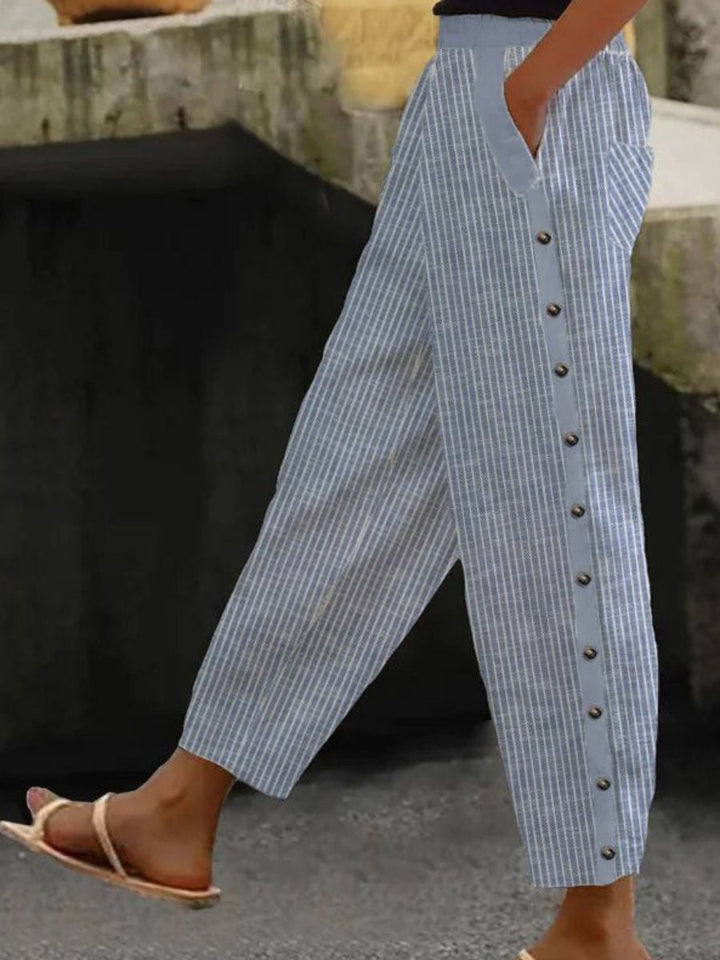 Saylor | Striped Button Pants