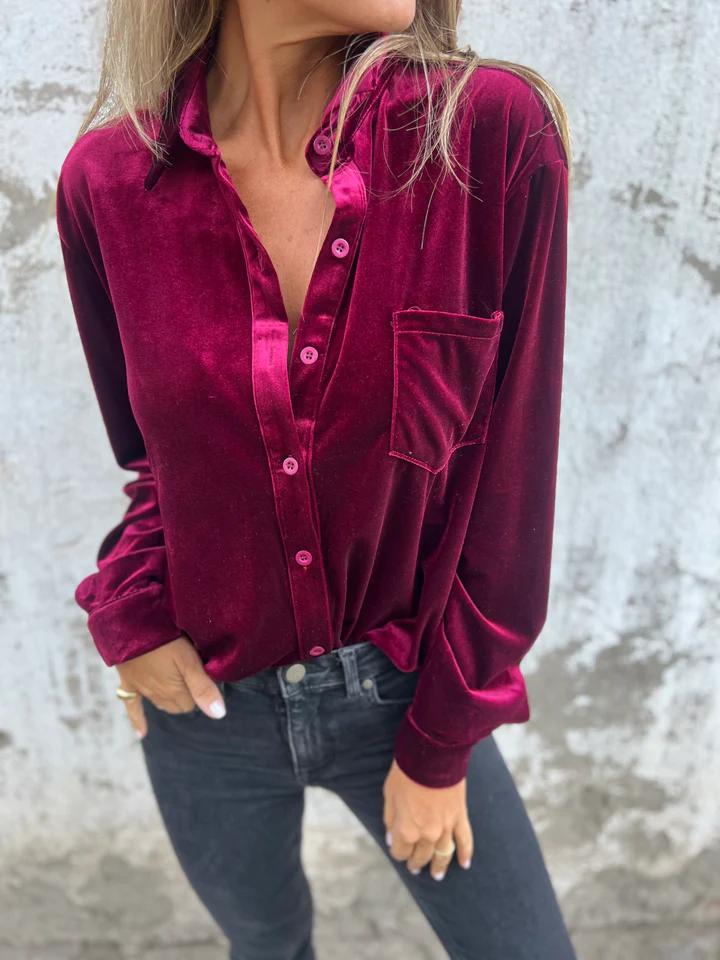 Nylah | Elegant Velvet Blouse