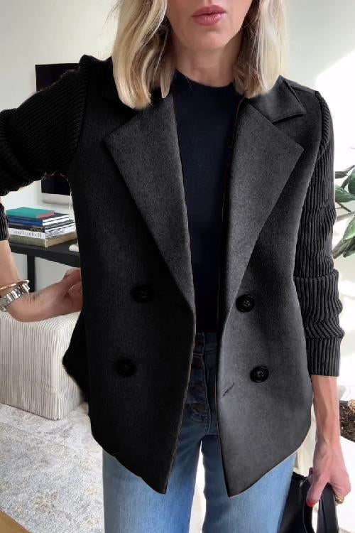 Women's Premium Chic Knit-Sleeve Blazer