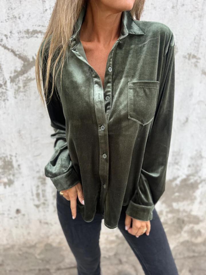 Nylah | Elegant Velvet Blouse