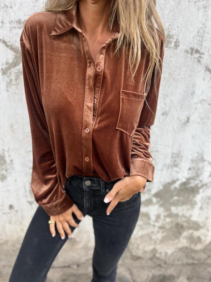 Nylah | Elegant Velvet Blouse