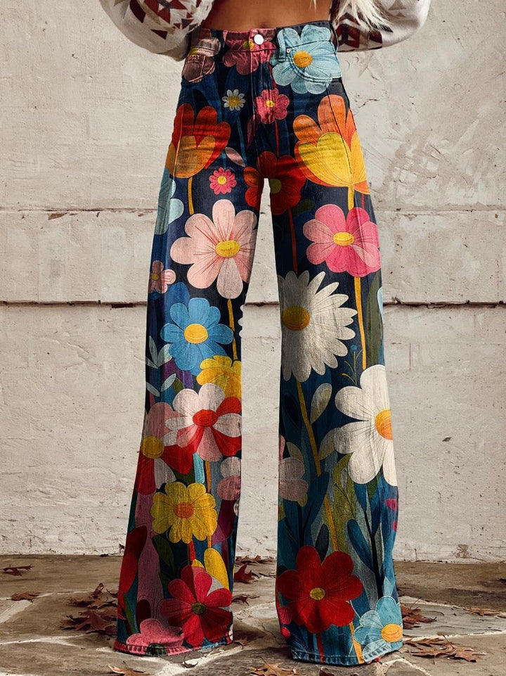 Selah | Flower Power Retro Flare Pants